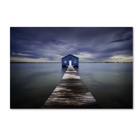 Trademark Fine Art Leah Kennedy 'The Blue Boatshed' Canvas Art, 30x47 1X02461-C3047GG